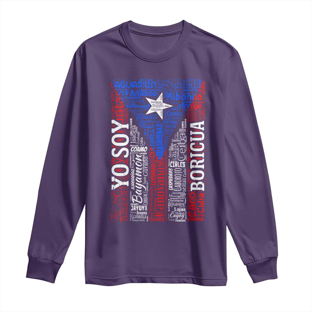 Puerto Rican Flag Puerto Rico Towns And Cities Long Sleeve Shirt TS11 Purple Print Your Wear