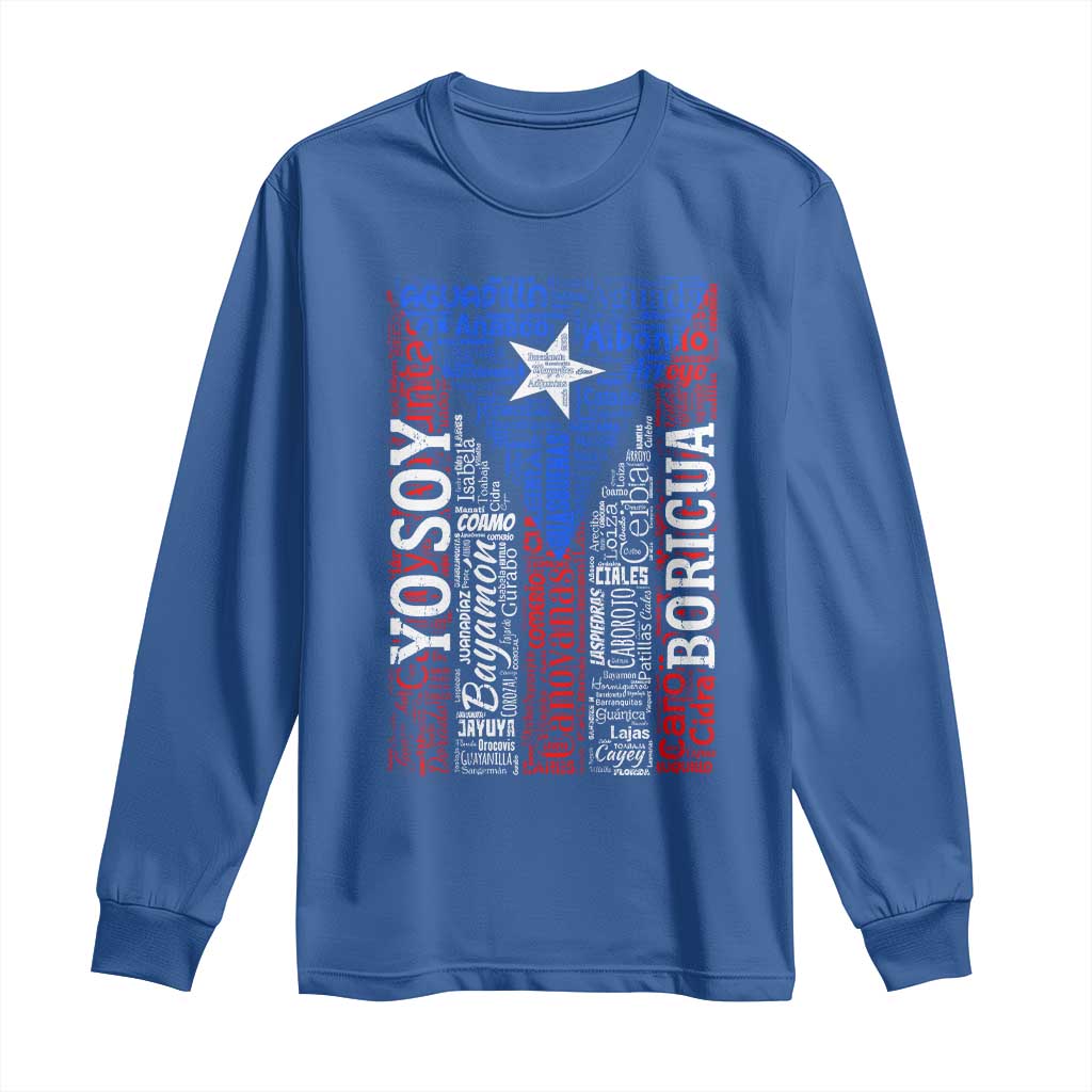 Puerto Rican Flag Puerto Rico Towns And Cities Long Sleeve Shirt TS11 Royal Blue Print Your Wear