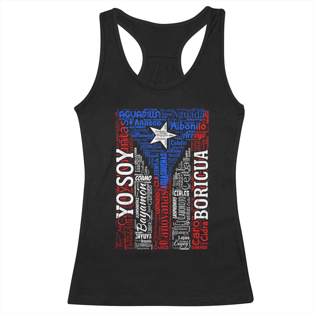 Puerto Rican Flag Puerto Rico Towns And Cities Racerback Tank Top TS11 Black Print Your Wear