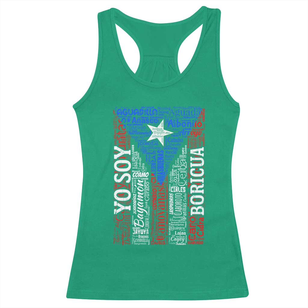 Puerto Rican Flag Puerto Rico Towns And Cities Racerback Tank Top TS11 Irish Green Print Your Wear
