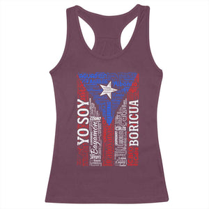 Puerto Rican Flag Puerto Rico Towns And Cities Racerback Tank Top TS11 Maroon Print Your Wear