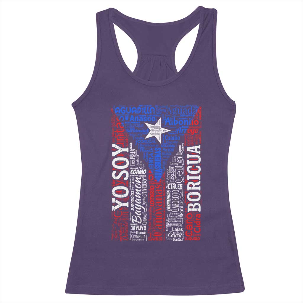 Puerto Rican Flag Puerto Rico Towns And Cities Racerback Tank Top TS11 Purple Print Your Wear