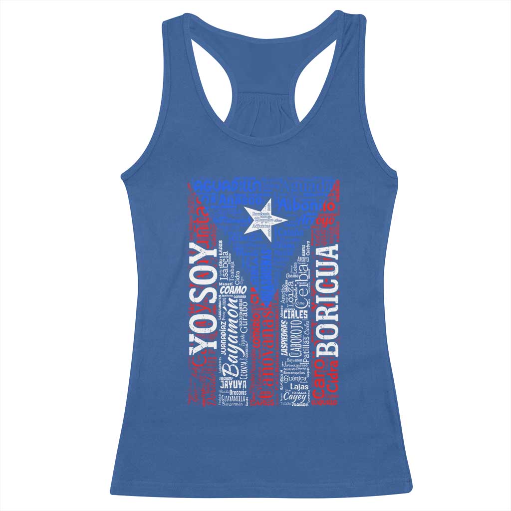 Puerto Rican Flag Puerto Rico Towns And Cities Racerback Tank Top TS11 Royal Blue Print Your Wear