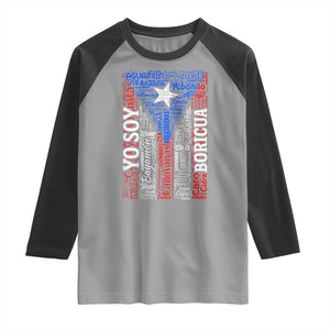 Puerto Rican Flag Puerto Rico Towns And Cities Raglan Shirt TS11 Sport Gray Black Print Your Wear