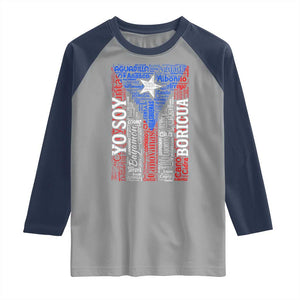 Puerto Rican Flag Puerto Rico Towns And Cities Raglan Shirt TS11 Sport Gray Navy Print Your Wear