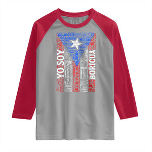 Puerto Rican Flag Puerto Rico Towns And Cities Raglan Shirt TS11 Sport Gray Red Print Your Wear
