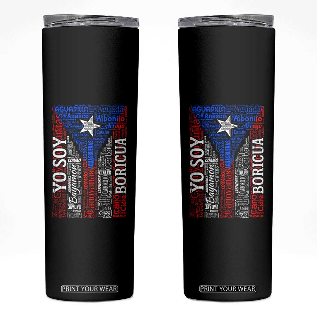 Puerto Rican Flag Puerto Rico Towns And Cities Skinny Tumbler TS11 Black Print Your Wear