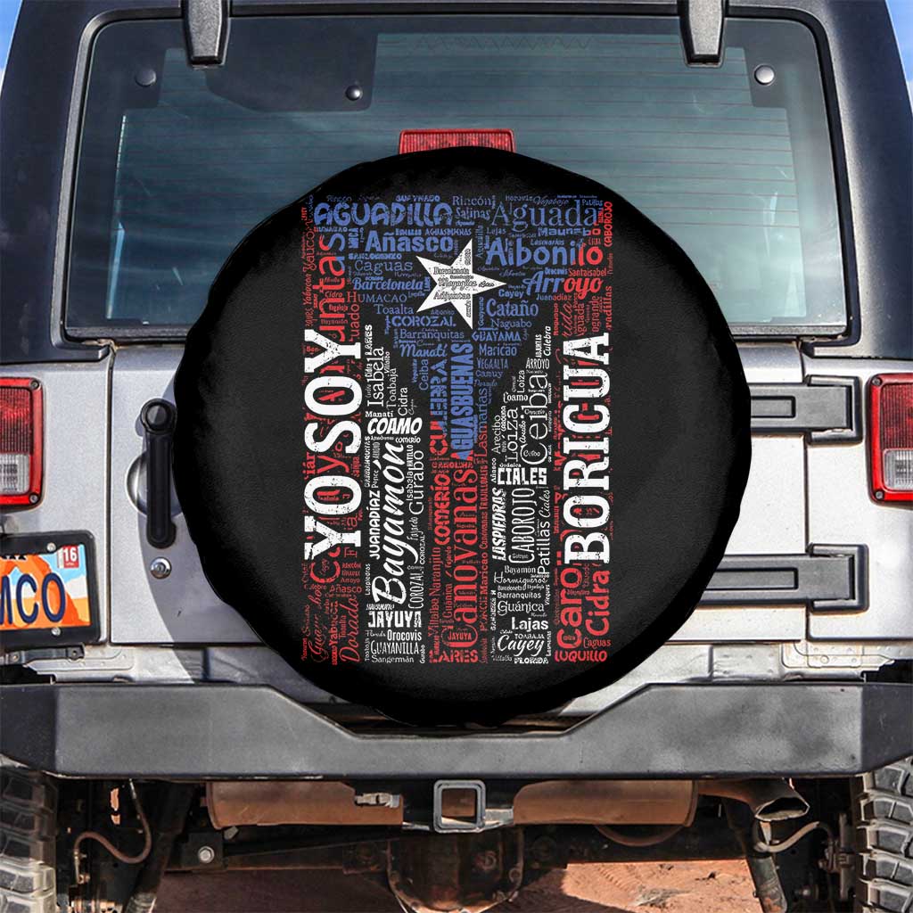 Puerto Rican Flag Puerto Rico Towns And Cities Spare Tire Cover TS11 No hole Black Print Your Wear