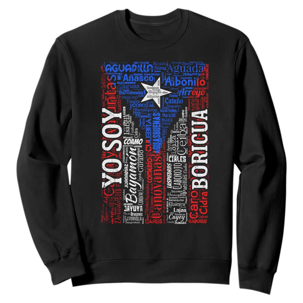 Puerto Rican Flag Puerto Rico Towns And Cities Sweatshirt TS11 Black Print Your Wear