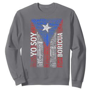 Puerto Rican Flag Puerto Rico Towns And Cities Sweatshirt TS11 Charcoal Print Your Wear
