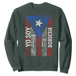 Puerto Rican Flag Puerto Rico Towns And Cities Sweatshirt TS11 Dark Forest Green Print Your Wear