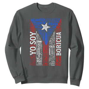 Puerto Rican Flag Puerto Rico Towns And Cities Sweatshirt TS11 Dark Heather Print Your Wear