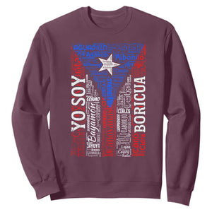 Puerto Rican Flag Puerto Rico Towns And Cities Sweatshirt TS11 Maroon Print Your Wear