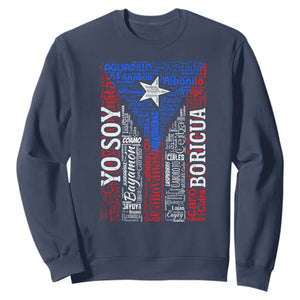 Puerto Rican Flag Puerto Rico Towns And Cities Sweatshirt TS11 Navy Print Your Wear