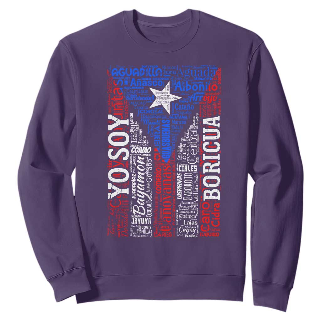 Puerto Rican Flag Puerto Rico Towns And Cities Sweatshirt TS11 Purple Print Your Wear