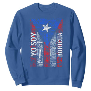 Puerto Rican Flag Puerto Rico Towns And Cities Sweatshirt TS11 Royal Blue Print Your Wear