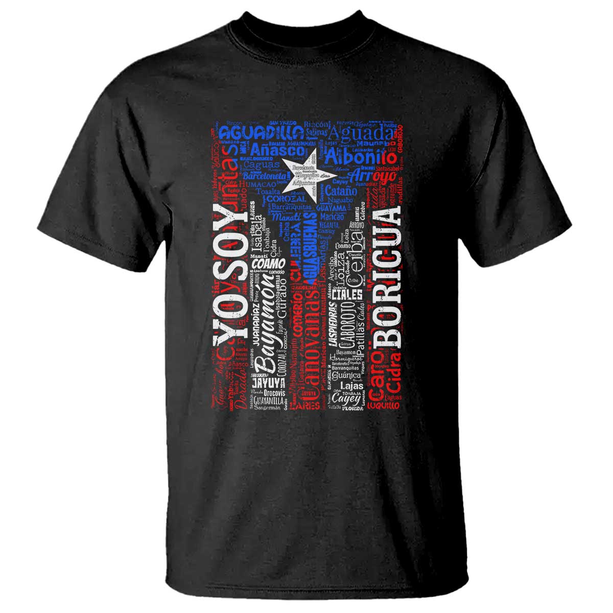 Puerto Rican Flag Puerto Rico Towns And Cities T Shirt TS11 Black Print Your Wear