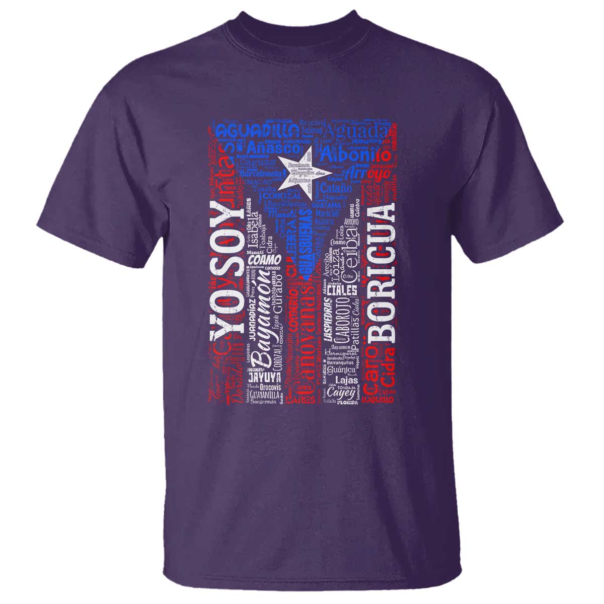Puerto Rican Flag Puerto Rico Towns And Cities T Shirt TS11 Purple Print Your Wear
