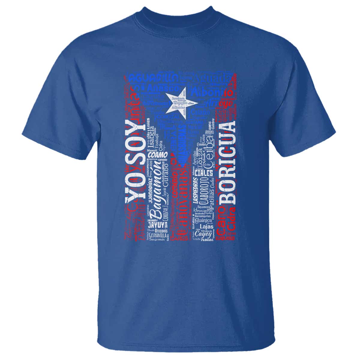 Puerto Rican Flag Puerto Rico Towns And Cities T Shirt TS11 Royal Blue Print Your Wear