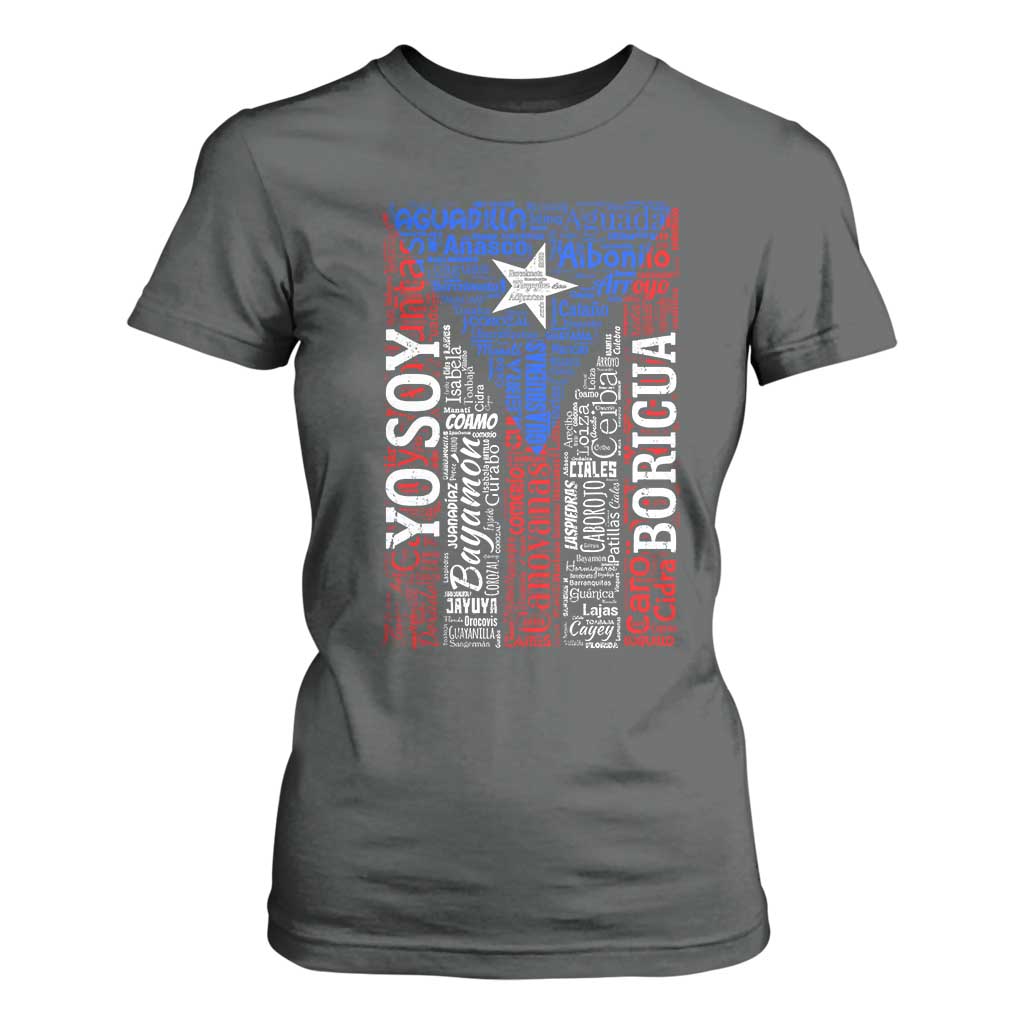 Puerto Rican Flag Puerto Rico Towns And Cities T Shirt For Women TS11 Dark Heather Print Your Wear