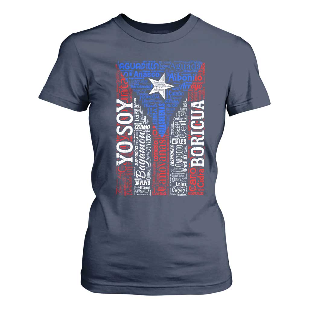 Puerto Rican Flag Puerto Rico Towns And Cities T Shirt For Women TS11 Navy Print Your Wear