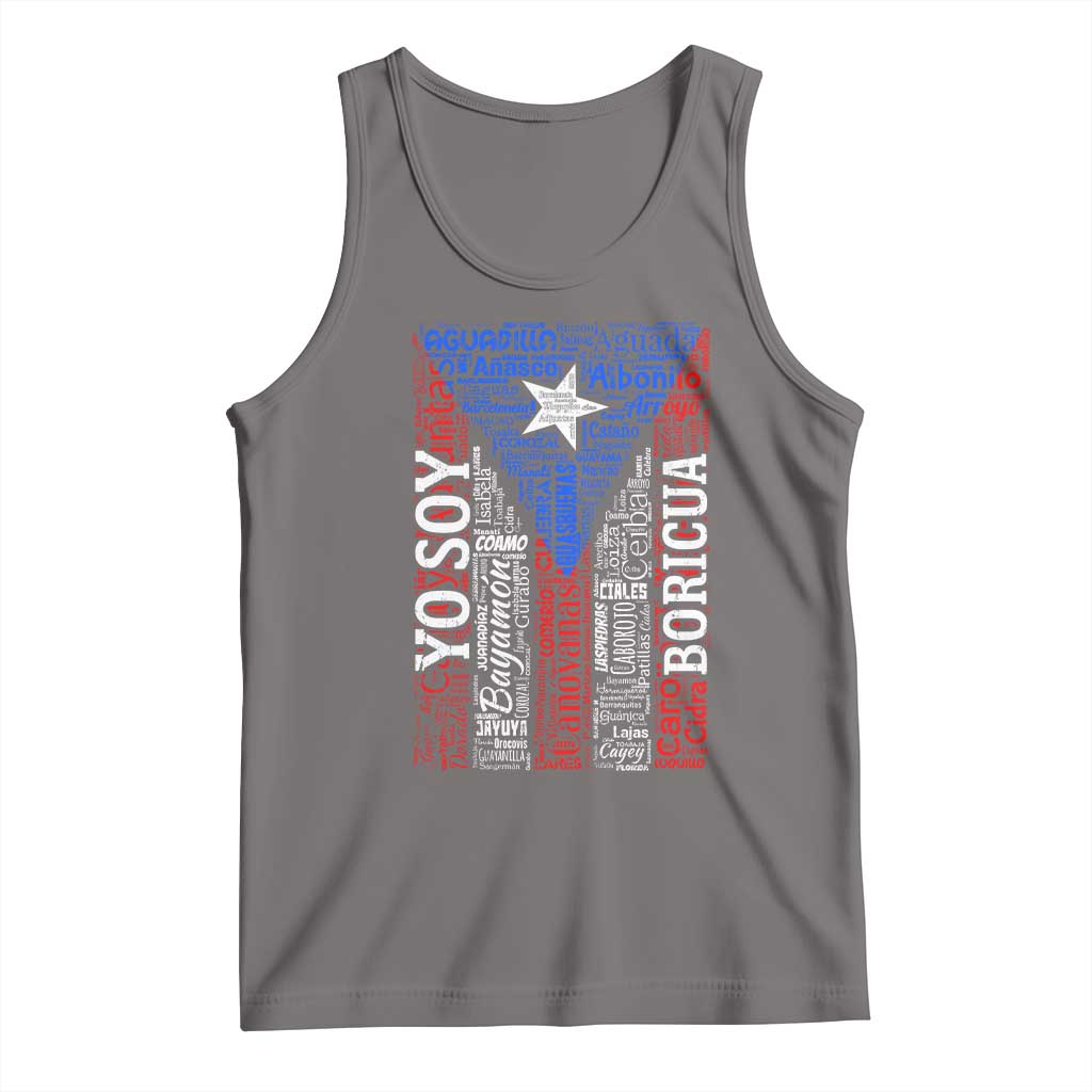 Puerto Rican Flag Puerto Rico Towns And Cities Tank Top TS11 Deep Heather Print Your Wear