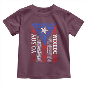 Puerto Rican Flag Puerto Rico Towns And Cities Toddler T Shirt TS11 Maroon Print Your Wear