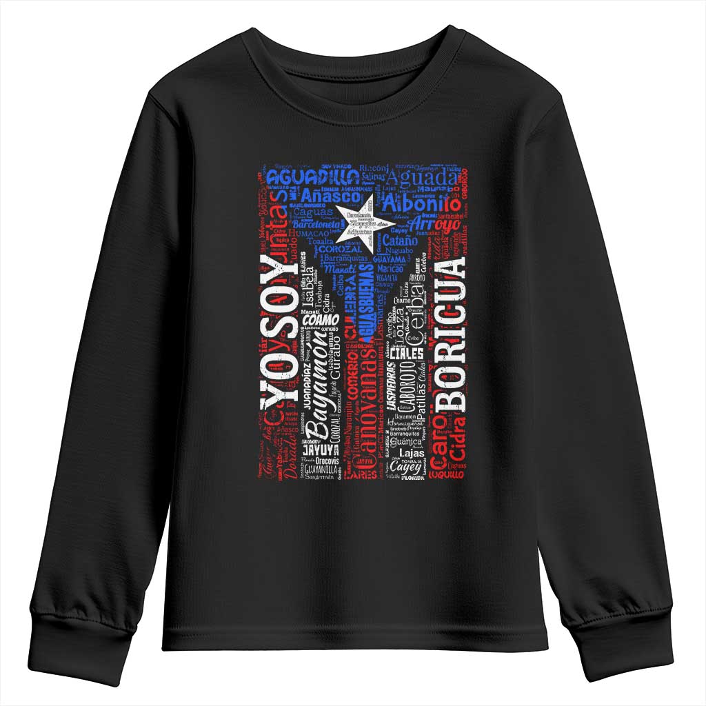 Puerto Rican Flag Puerto Rico Towns And Cities Youth Sweatshirt TS11 Black Print Your Wear