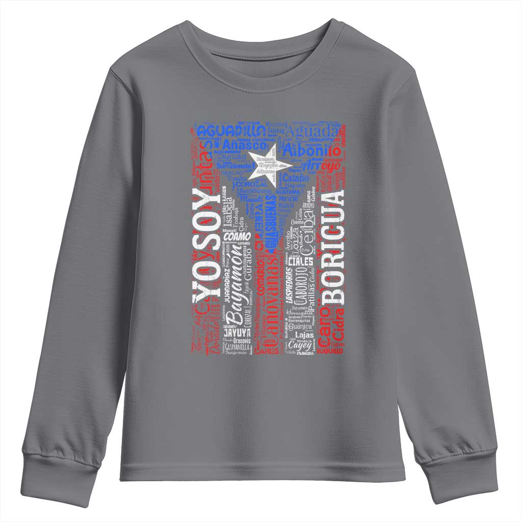 Puerto Rican Flag Puerto Rico Towns And Cities Youth Sweatshirt TS11 Charcoal Print Your Wear