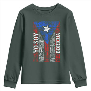 Puerto Rican Flag Puerto Rico Towns And Cities Youth Sweatshirt TS11 Dark Forest Green Print Your Wear