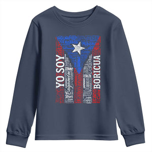 Puerto Rican Flag Puerto Rico Towns And Cities Youth Sweatshirt TS11 Navy Print Your Wear