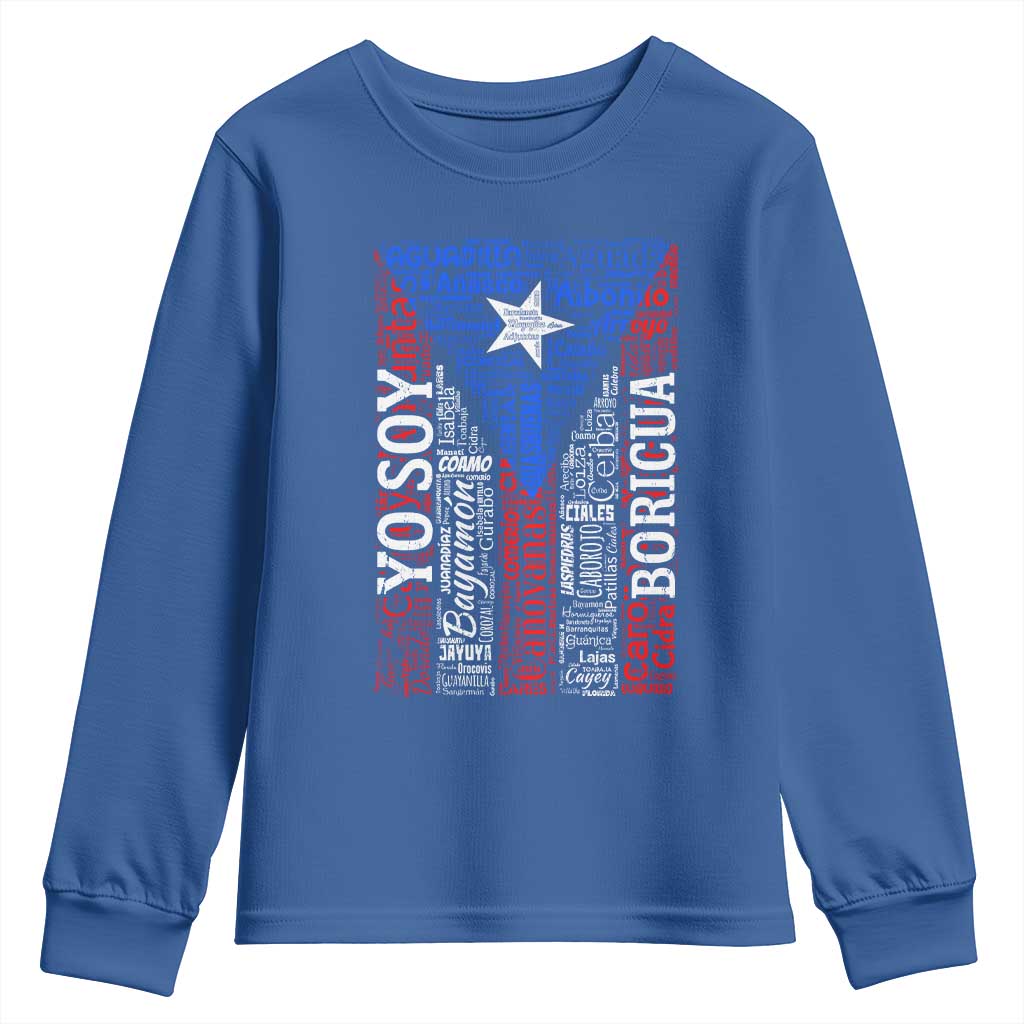 Puerto Rican Flag Puerto Rico Towns And Cities Youth Sweatshirt TS11 Royal Blue Print Your Wear