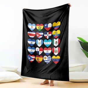 Hispanic Heritage Month Latin American Countries Heart Throw Blanket TS11 Print Your Wear