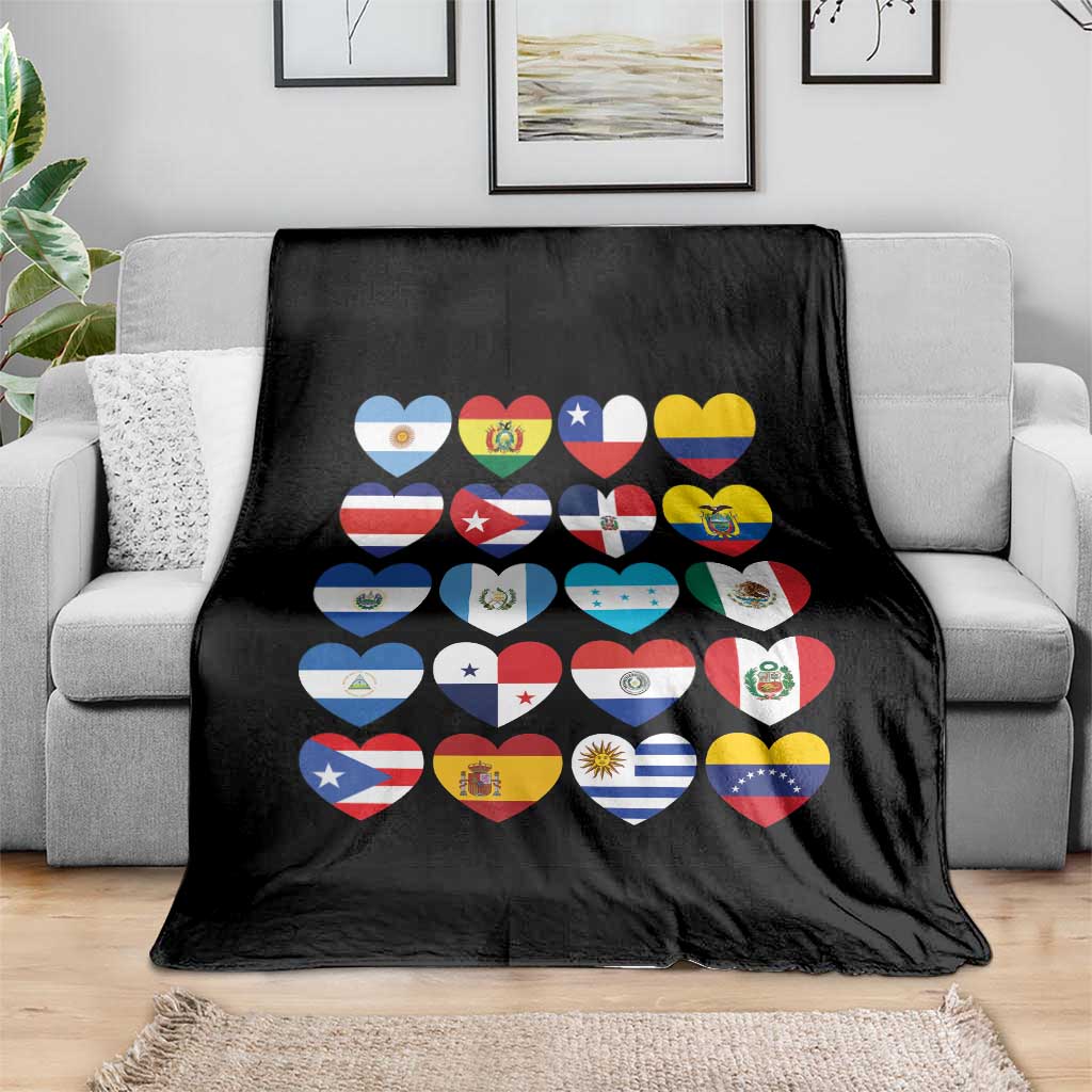 Hispanic Heritage Month Latin American Countries Heart Throw Blanket TS11 Print Your Wear