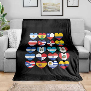 Hispanic Heritage Month Latin American Countries Heart Throw Blanket TS11 Print Your Wear