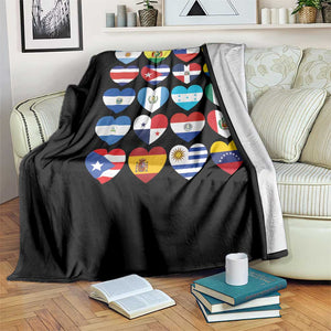 Hispanic Heritage Month Latin American Countries Heart Throw Blanket TS11 Print Your Wear