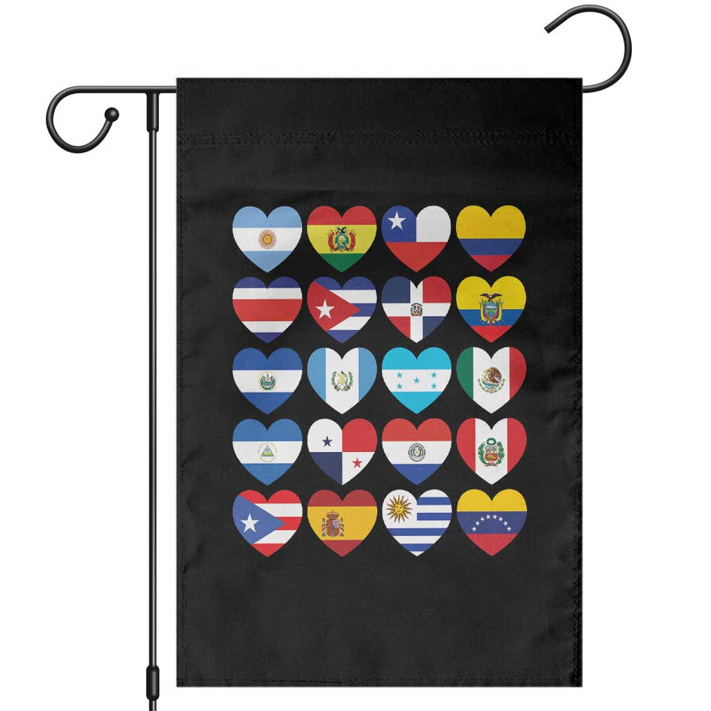 Hispanic Heritage Month Latin American Countries Heart Garden Flag TS11 Black Print Your Wear