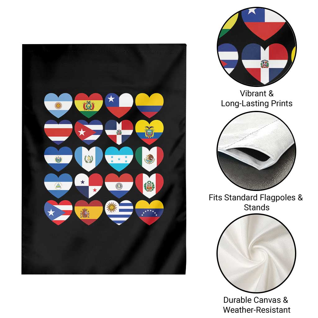 Hispanic Heritage Month Latin American Countries Heart Garden Flag TS11 Print Your Wear