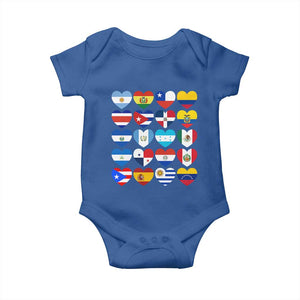 Hispanic Heritage Month Latin American Countries Heart Baby Onesie TS11 Royal Blue Print Your Wear