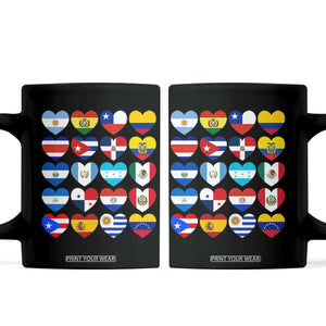Hispanic Heritage Month Latin American Countries Heart Coffee Mug TS11 Black Print Your Wear