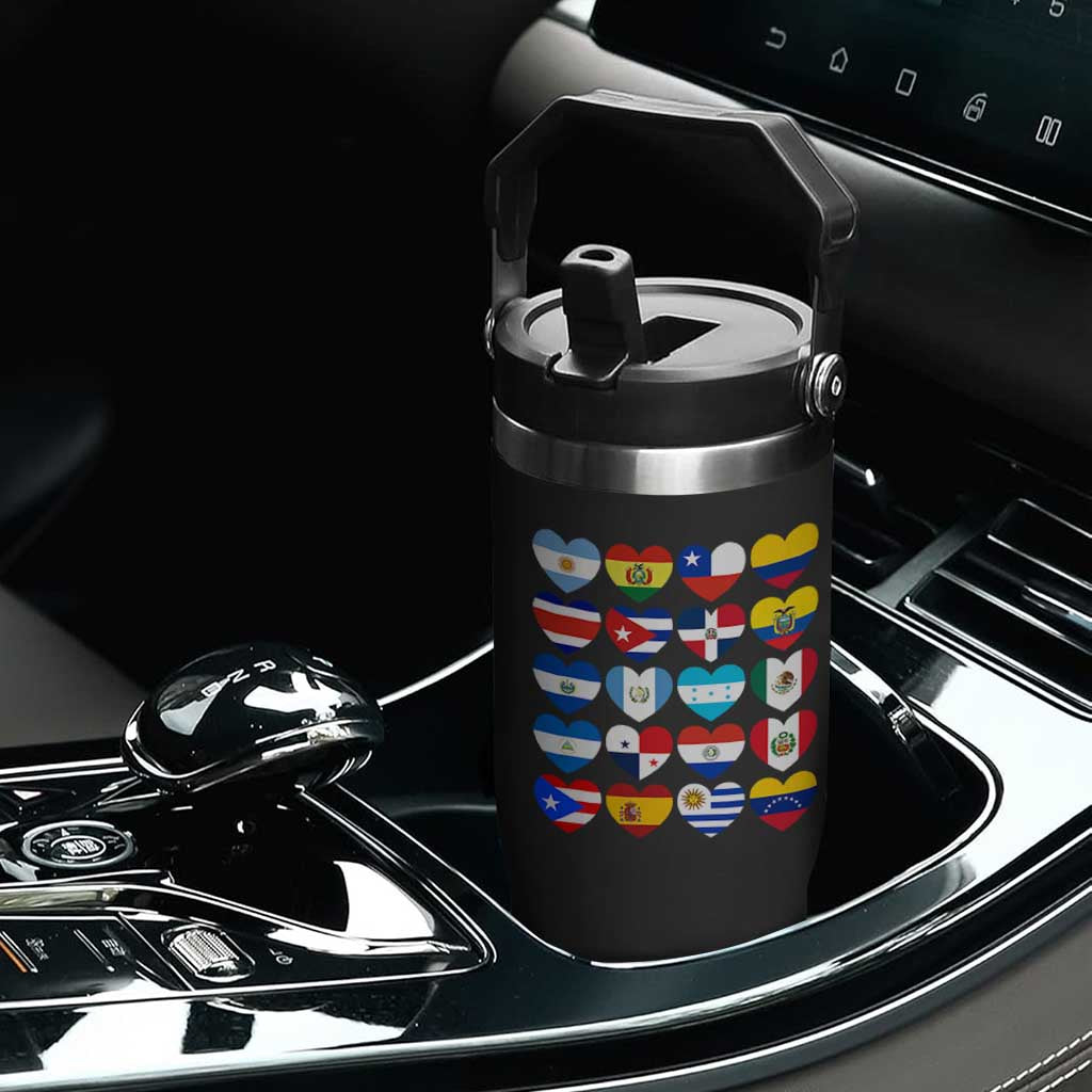 Hispanic Heritage Month Latin American Countries Heart Flip Straw Tumbler TS11 Print Your Wear
