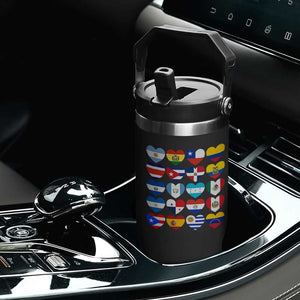 Hispanic Heritage Month Latin American Countries Heart Flip Straw Tumbler TS11 Print Your Wear