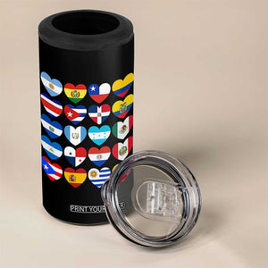 Hispanic Heritage Month Latin American Countries Heart 4 in 1 Can Cooler Tumbler TS11 Print Your Wear