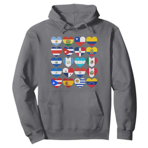 Hispanic Heritage Month Latin American Countries Heart Hoodie TS11 Charcoal Print Your Wear