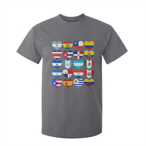 Hispanic Heritage Month Latin American Countries Heart T Shirt For Kid TS11 Charcoal Print Your Wear