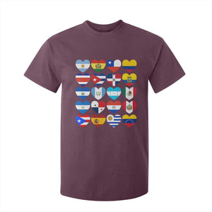 Hispanic Heritage Month Latin American Countries Heart T Shirt For Kid TS11 Maroon Print Your Wear