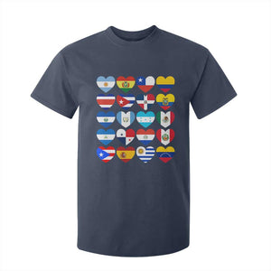 Hispanic Heritage Month Latin American Countries Heart T Shirt For Kid TS11 Navy Print Your Wear