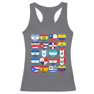 Hispanic Heritage Month Latin American Countries Heart Racerback Tank Top TS11 Charcoal Print Your Wear