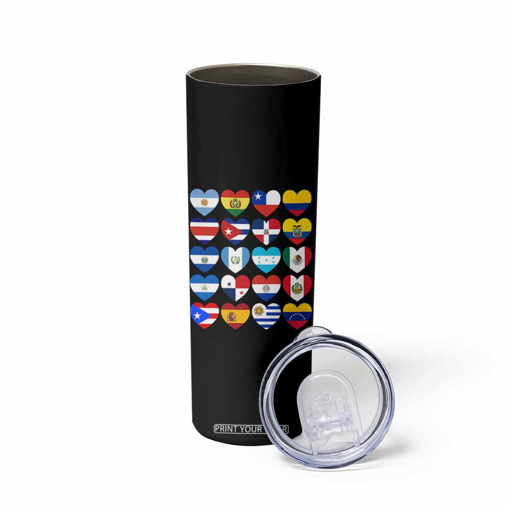 Hispanic Heritage Month Latin American Countries Heart Skinny Tumbler TS11 Print Your Wear