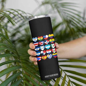 Hispanic Heritage Month Latin American Countries Heart Skinny Tumbler TS11 Print Your Wear